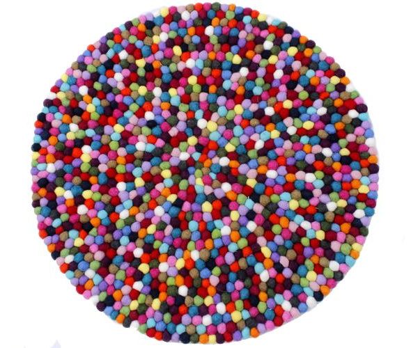 Handmade Felt Ball Rug